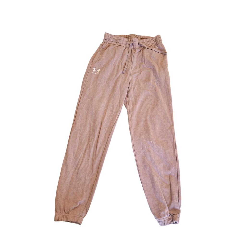 Under Armour Joggers Womens XS Short Mauve Taupe Sweatpants Logo